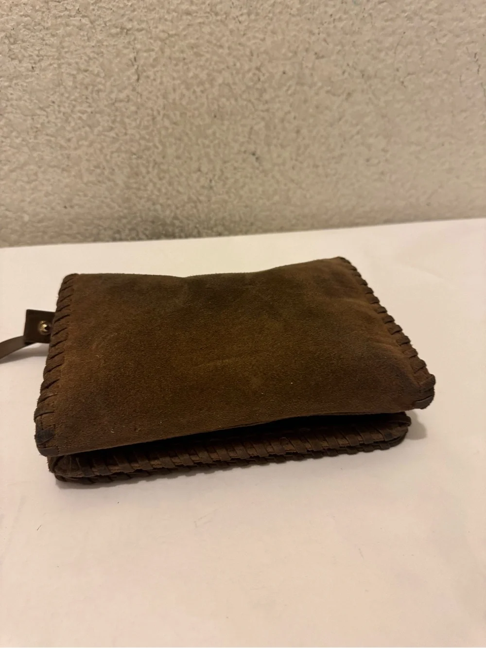 Tory Burch Brown Suede Whipstitched Crossbody